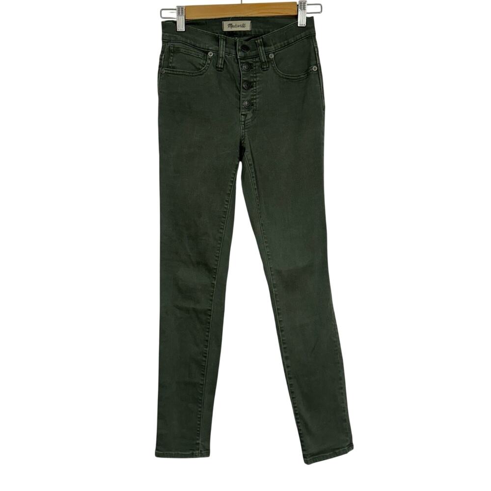 Madewell Green 9in High Rise Skinny Jeans Womens 24 Button Fly Denim Casual